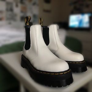Dr. Martens platform Chelsea boots.